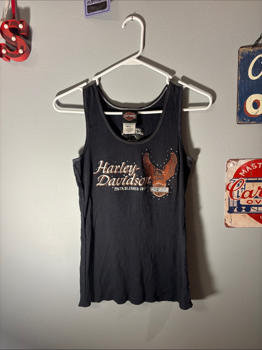 y2k Harley-Davidson Tank top with embroidery / y2k embroidered Eagle tank